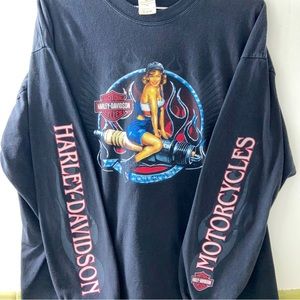 HARLEY-DAVIDSON, BLACK, VINTAGE